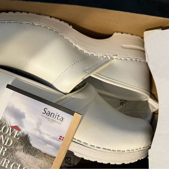 Sanita White Leather Clogs - Picture 1 of 4